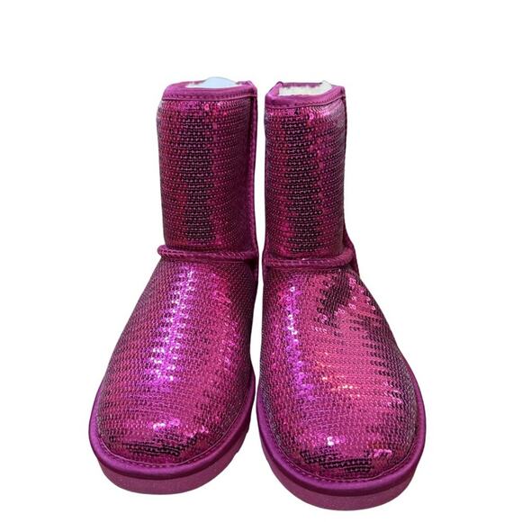 UGG Classic Short Sparkles Boots Fuchsia Size 6 NWT - Picture 2 of 10